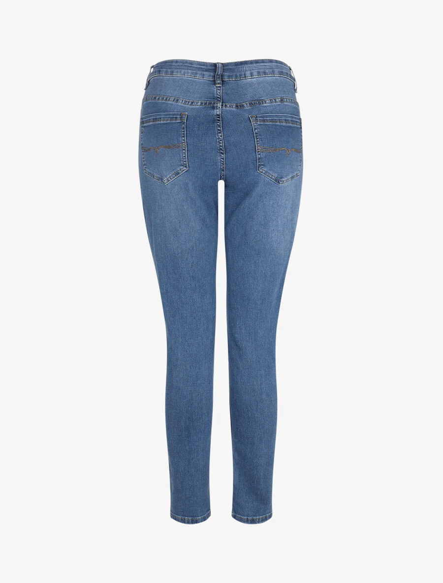 Jean grande taille coupe slim - Bleu - Image 2