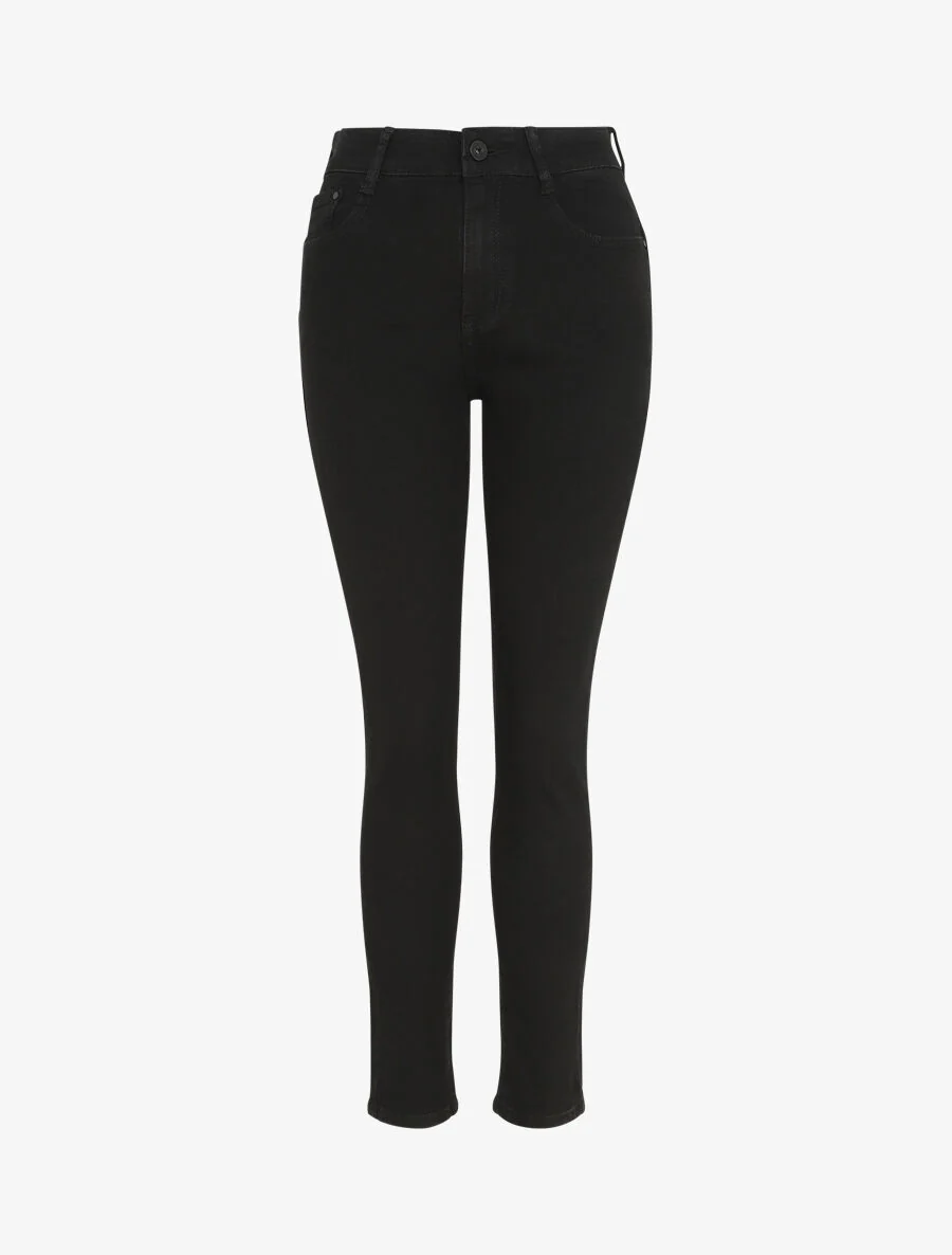 Jean grande taille push up coupe droite - Noir