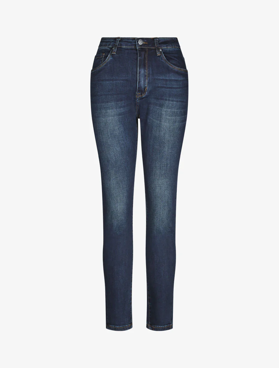 Jean grande taille slim à taille haute - Denim foncé