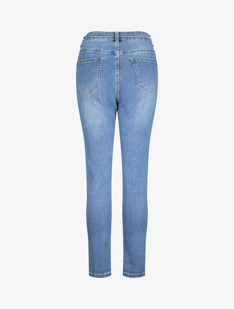 Jean grande taille slim à taille haute - Bleu - Image 2
