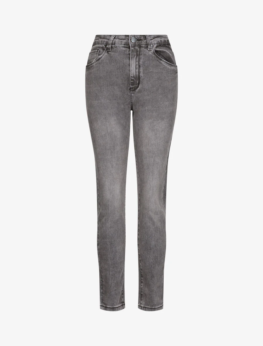 Jean grande taille slim à taille haute - Gris