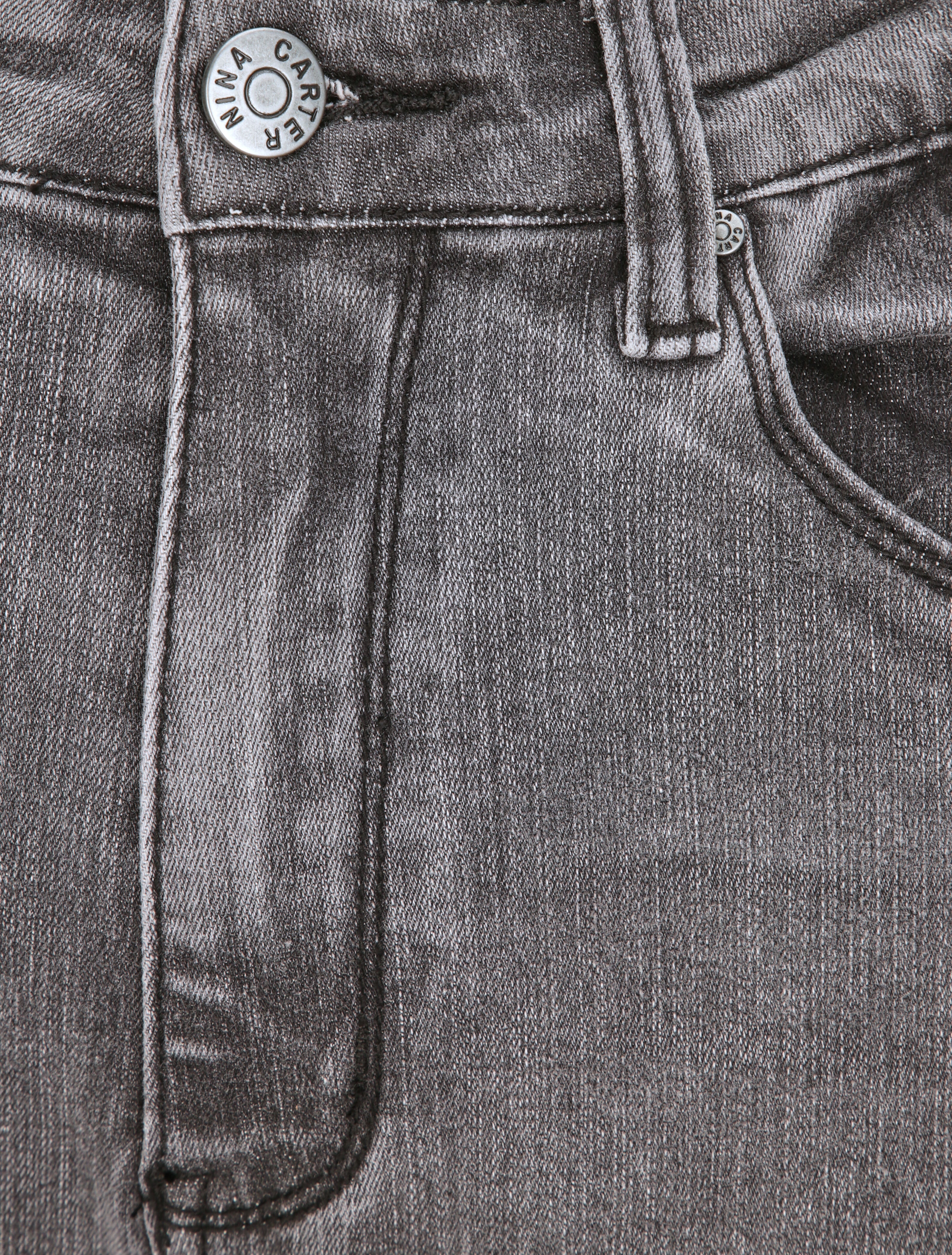 Jean grande taille slim à taille haute - Gris - Image 3