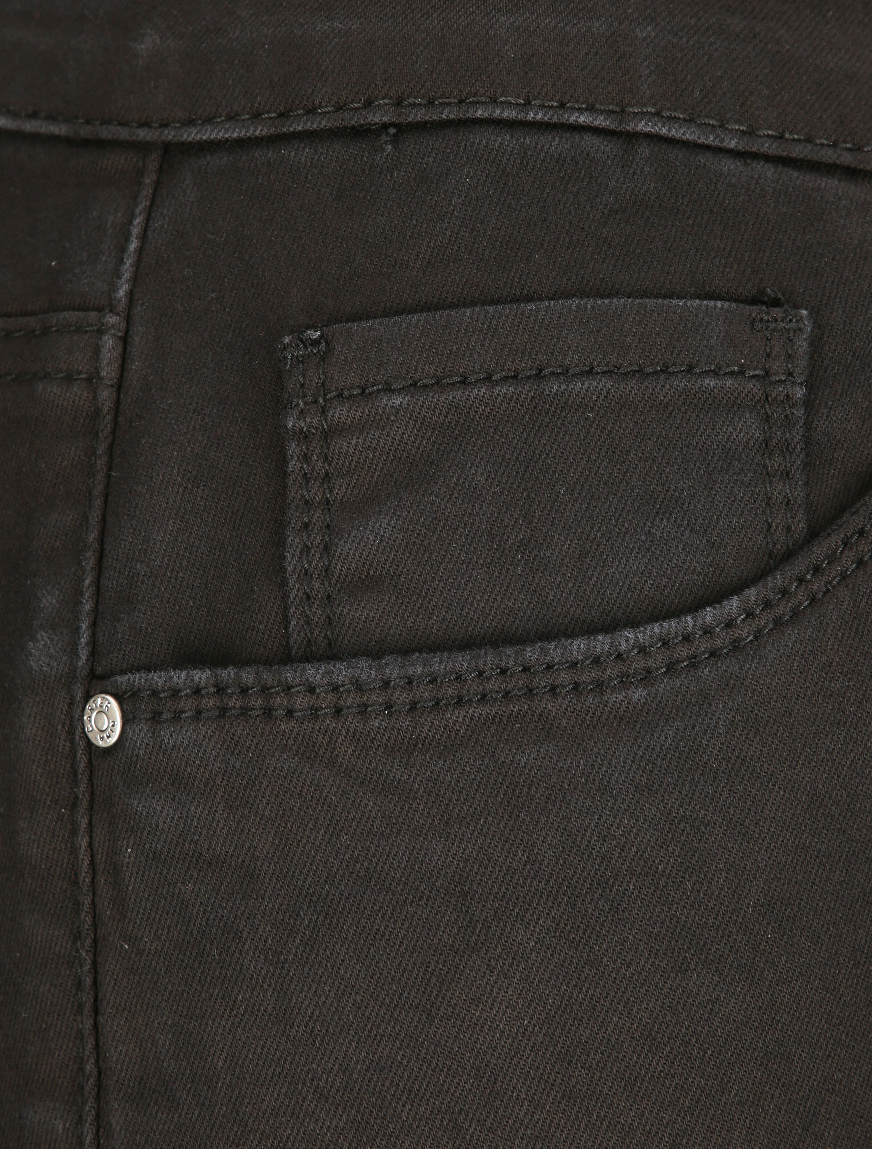 Jean grande taille slim uni à taille haute - Noir - Image 3