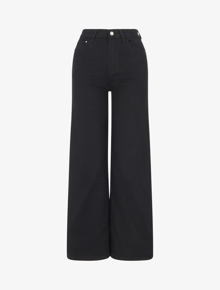 Jean grande taille uni coupe droite - Noir