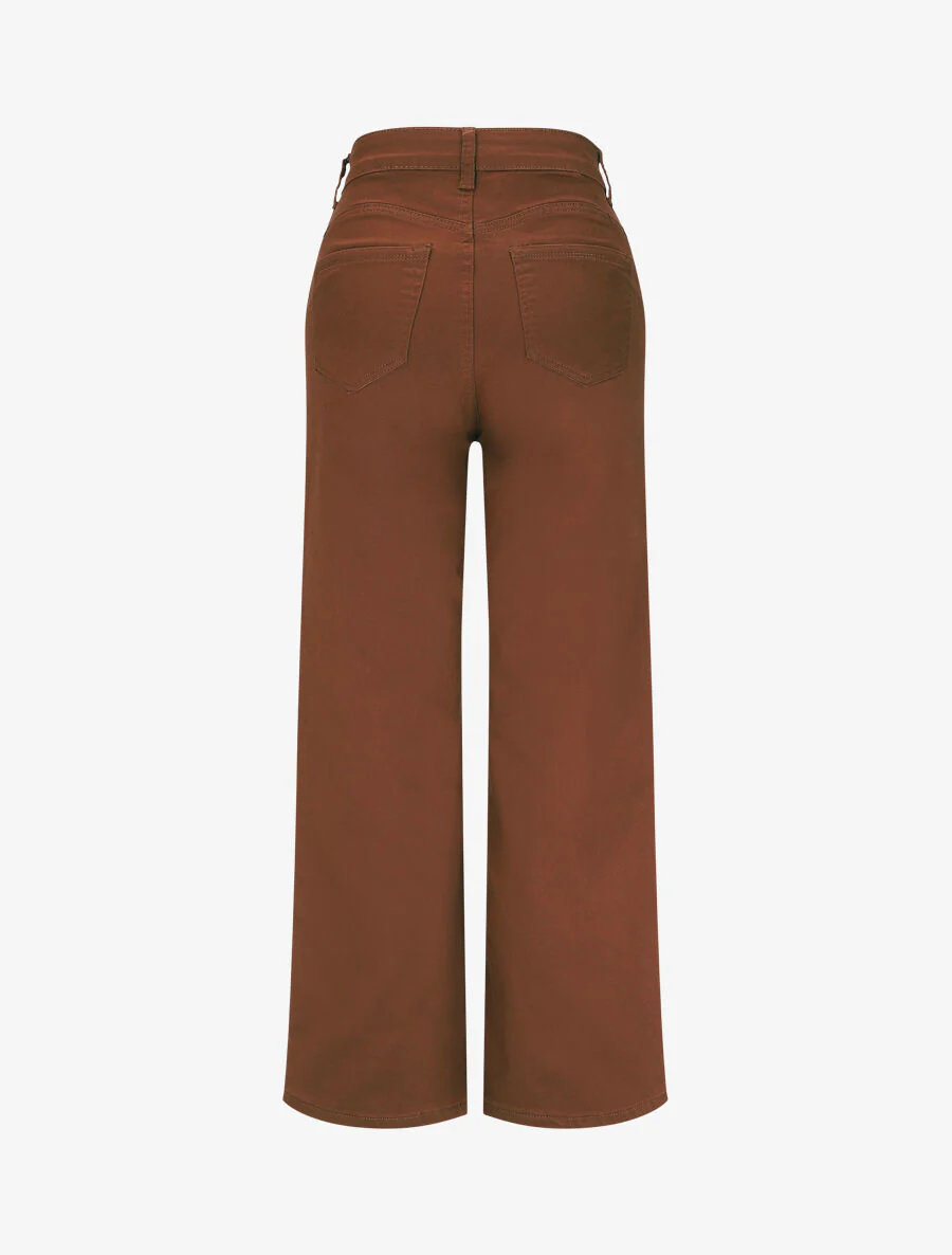 Jean large coupe droite - Marron - Image 2