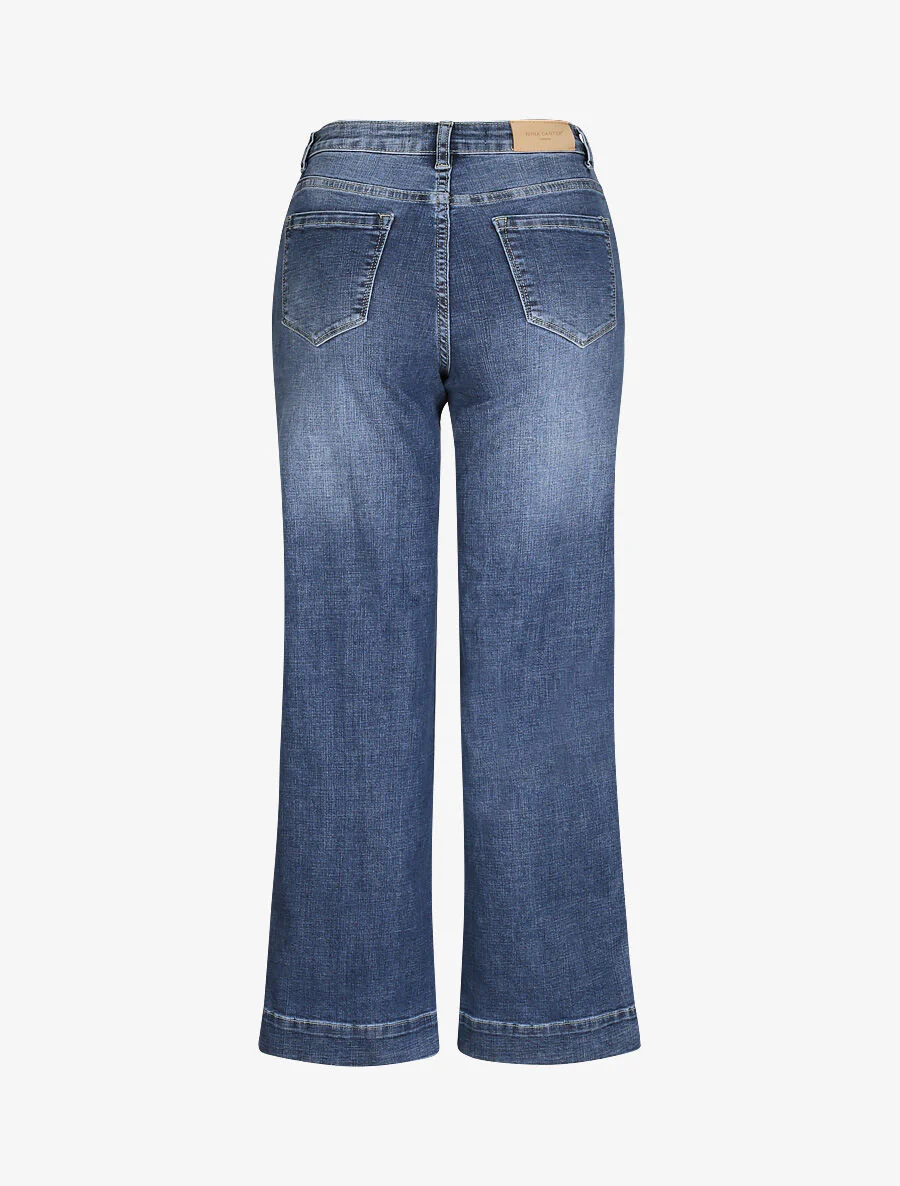Jean large délavé taille haute - Bleu denim - Image 2