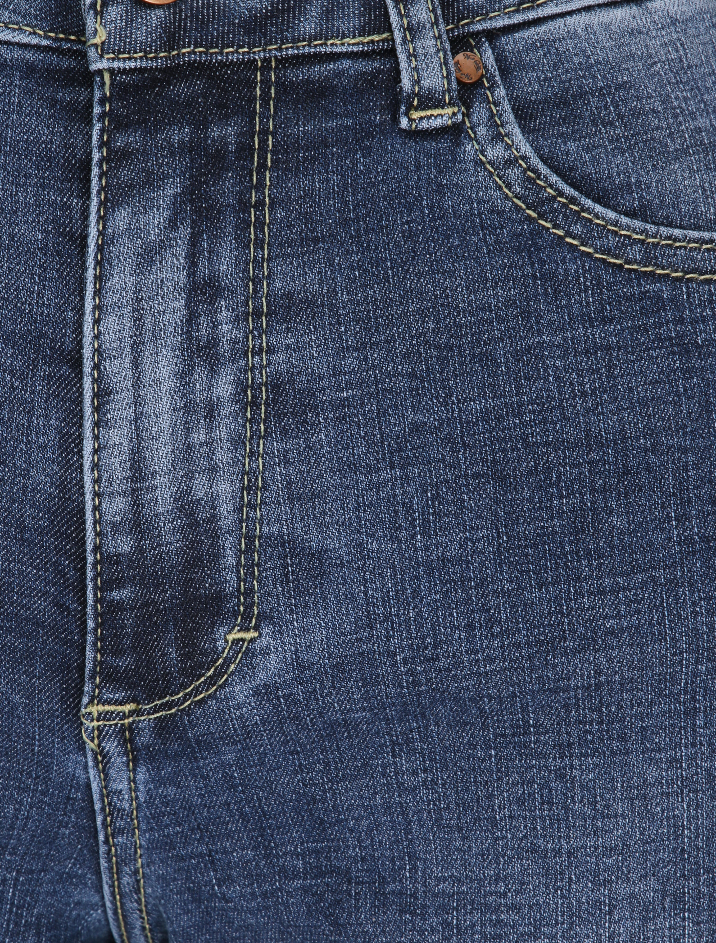 Jean large délavé taille haute - Bleu denim - Image 3