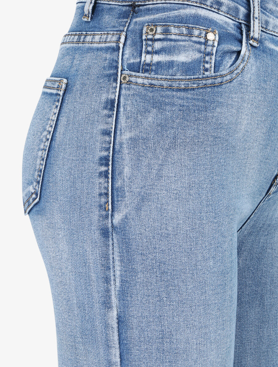 Jean large droit taille haute - Bleu denim - Image 3