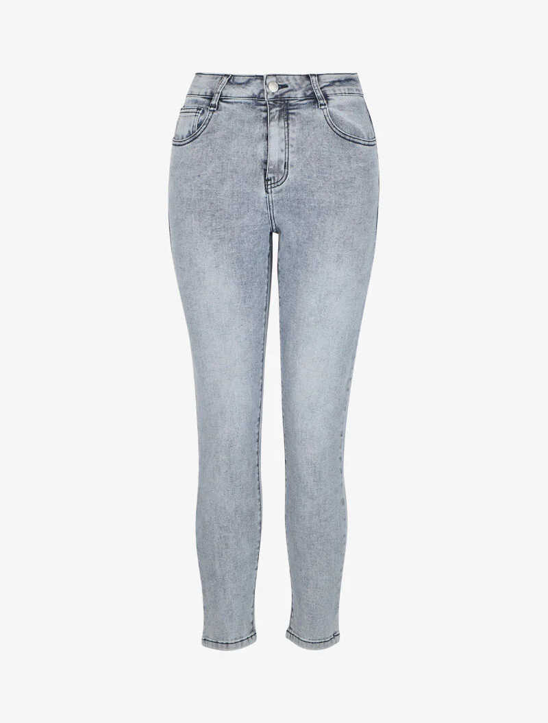 Jean mom 7/8 à taille standard - Bleu clair