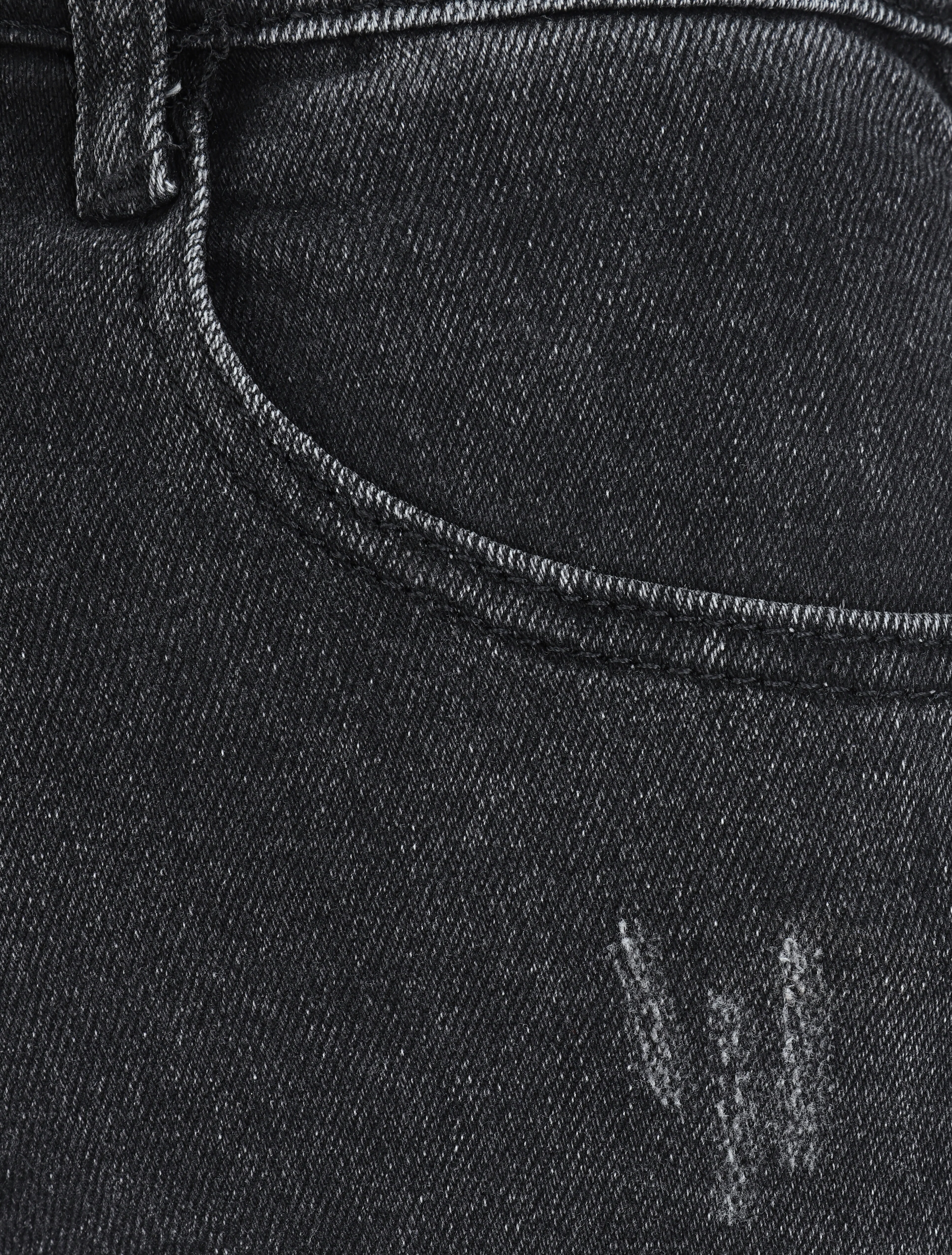Jean mom à détail griffures - Gris foncé - Image 3
