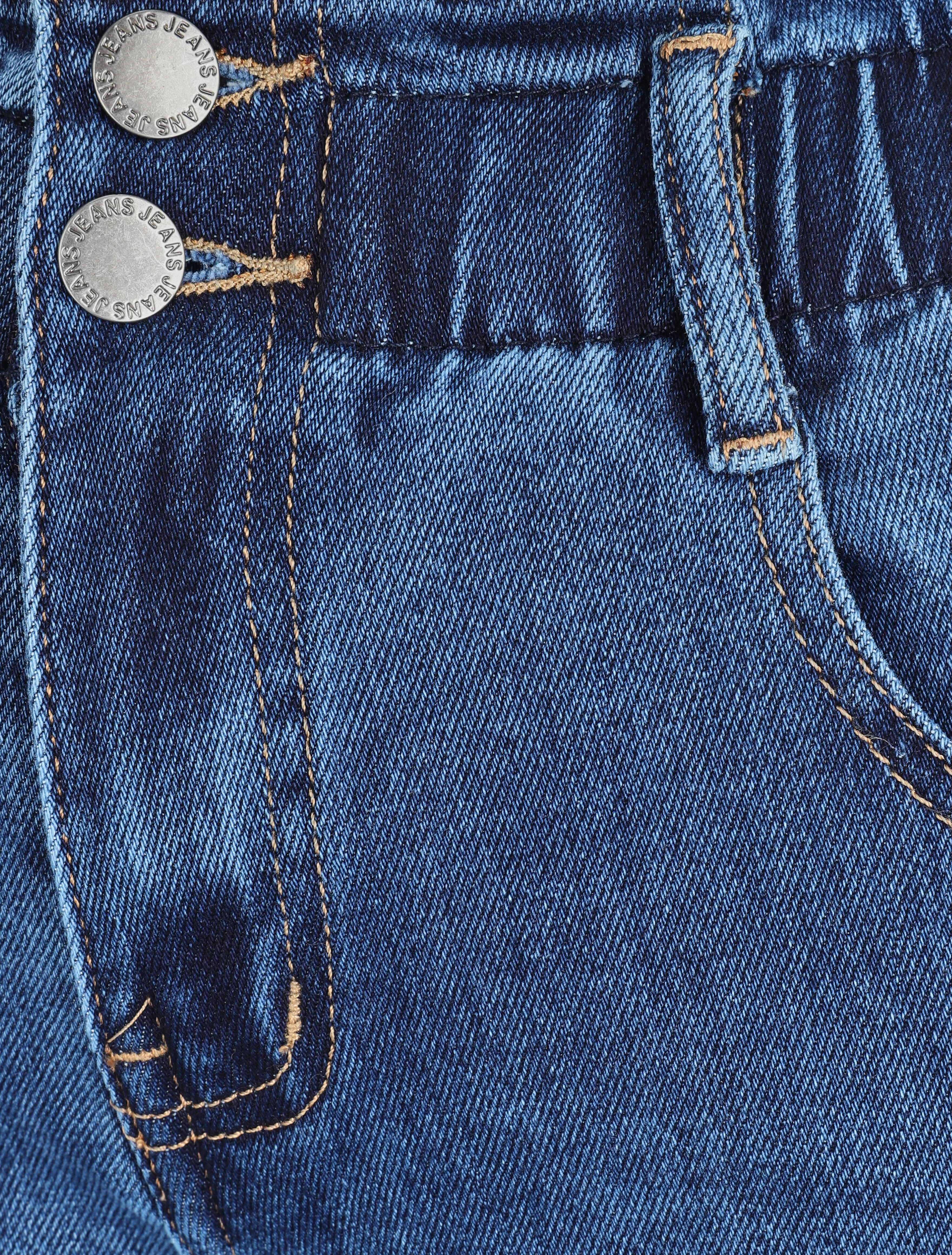 Jean mom à taille élastiquée - Bleu - Image 3
