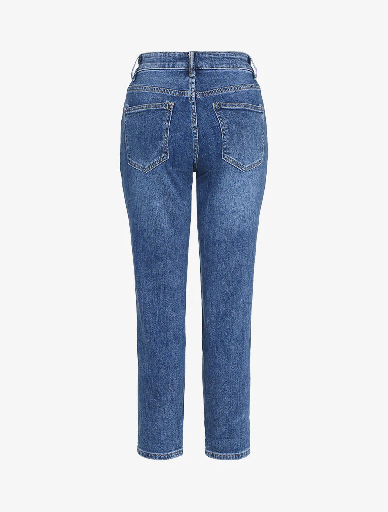Jean mom fit délavé - denim brut - bleu denim - Image 2
