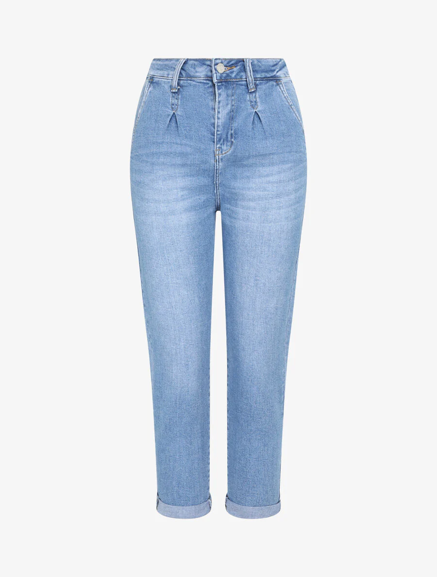 Jean mom fit légérement délavé - Denim clair