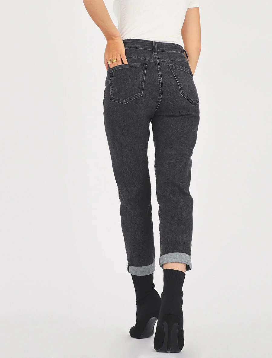 Jean mom taille haute - Anthracite - Image 2