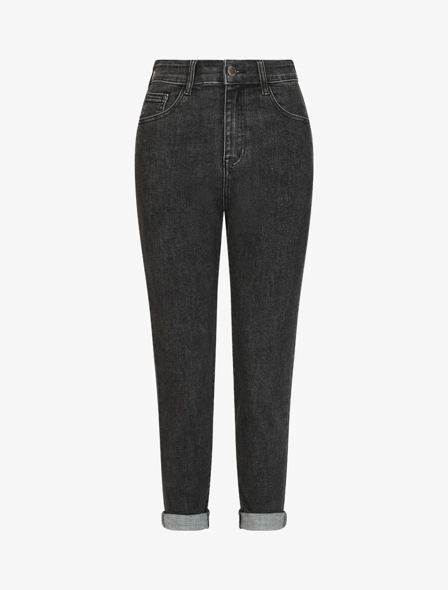 Jean mom taille haute - Anthracite - Image 4