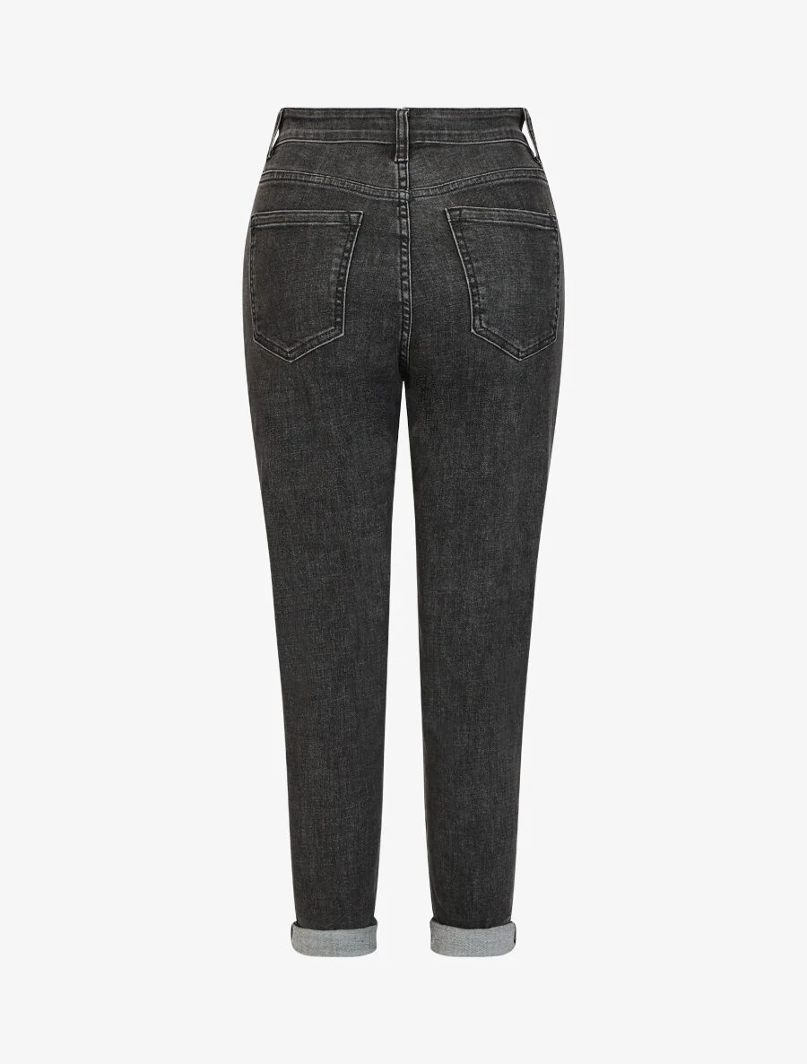 Jean mom taille haute - Anthracite - Image 5