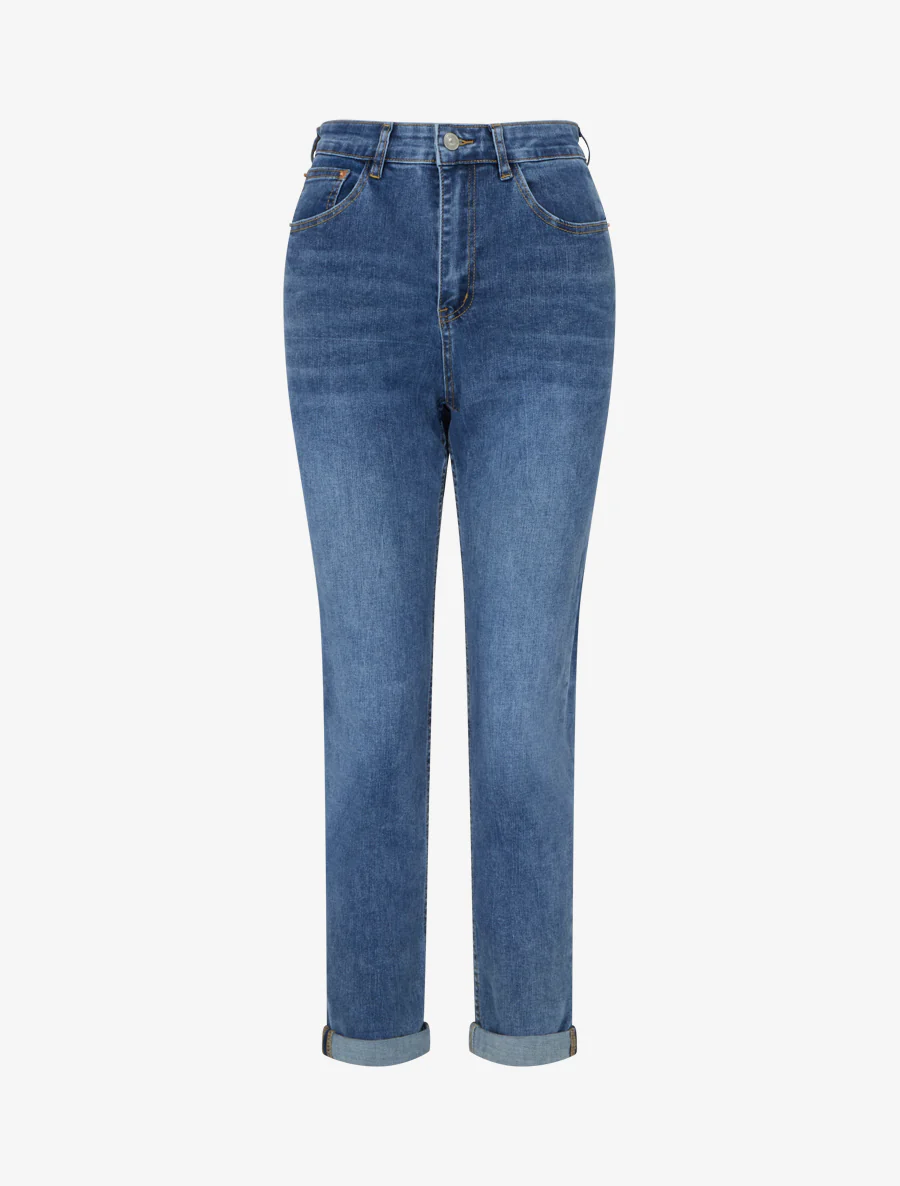 Jean mom taille haute - Bleu denim