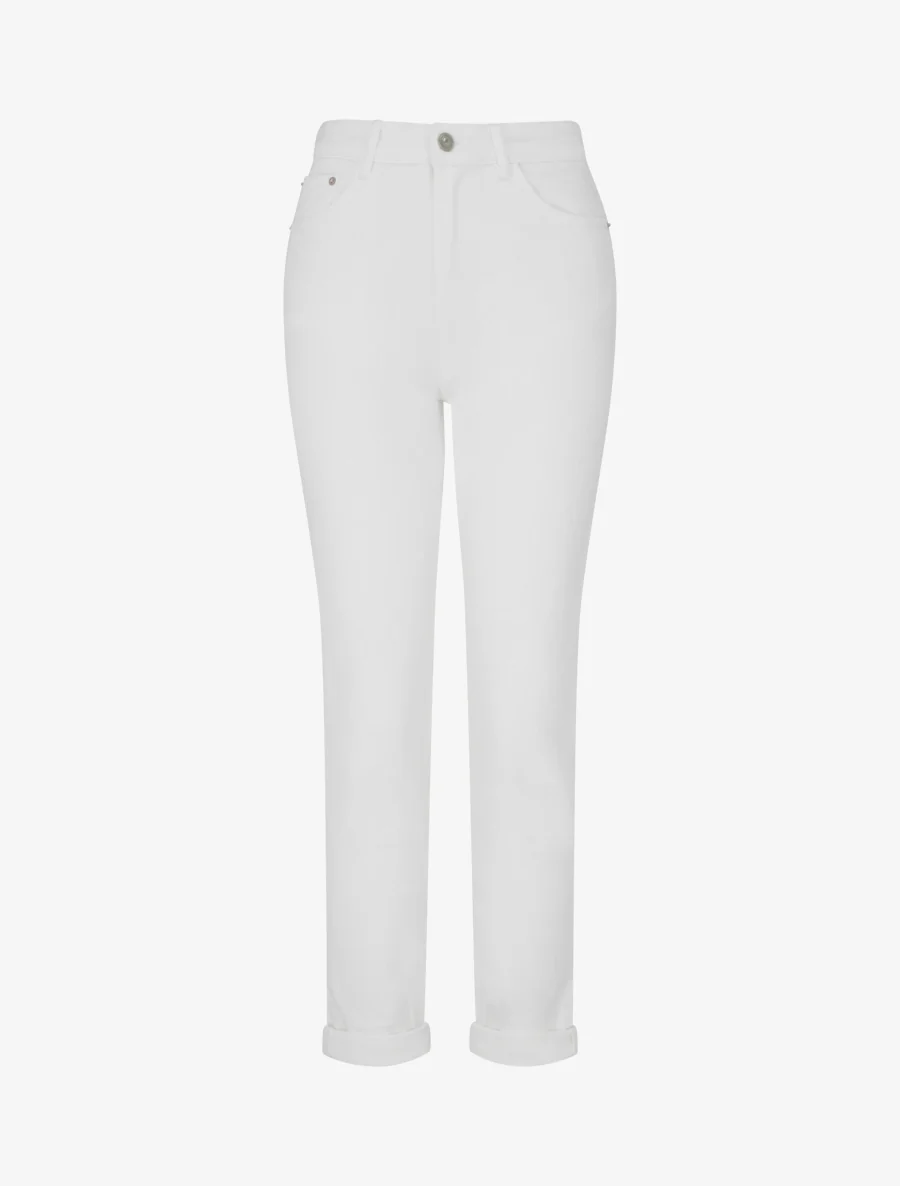 Jean mom taille haute - Blanc