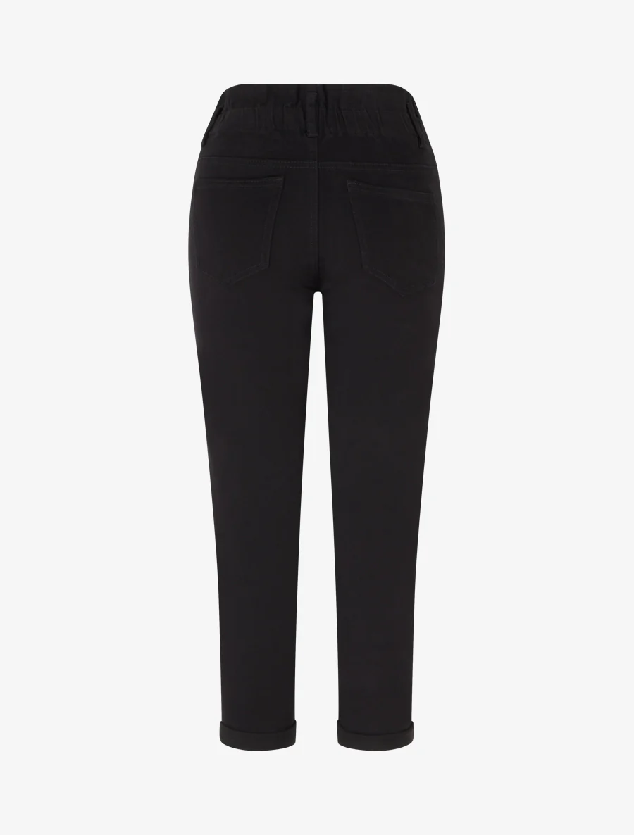 Jean mom taille haute élastiquée - Noir - Image 2