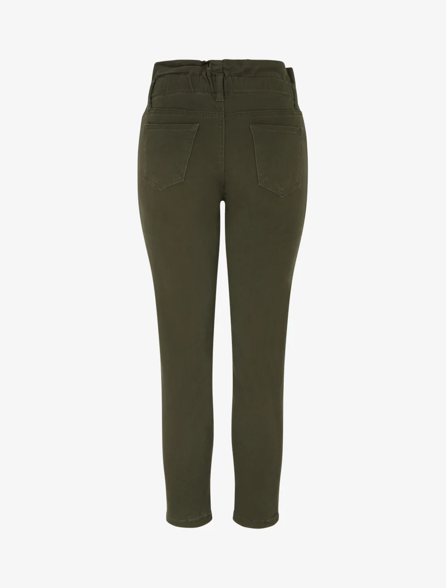 Jean mom taille haute élastiquée - Kaki - Image 2