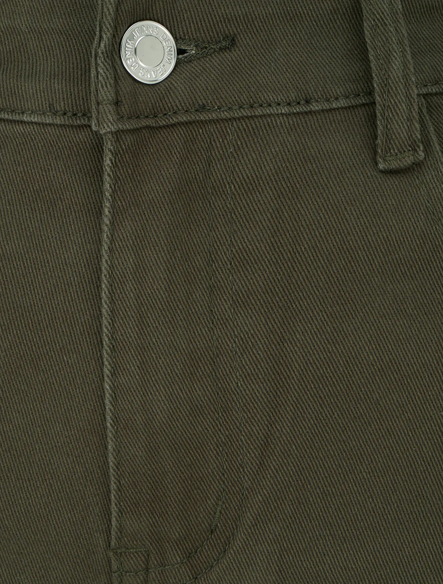 Jean mom uni - Kaki - Image 3