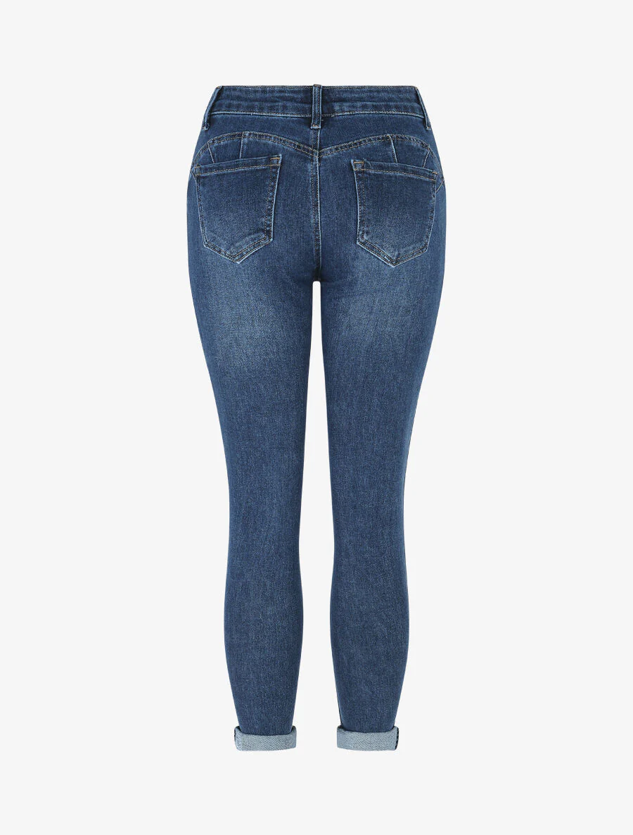 Jean push up 7/8 coupe slim - Bleu - Image 2