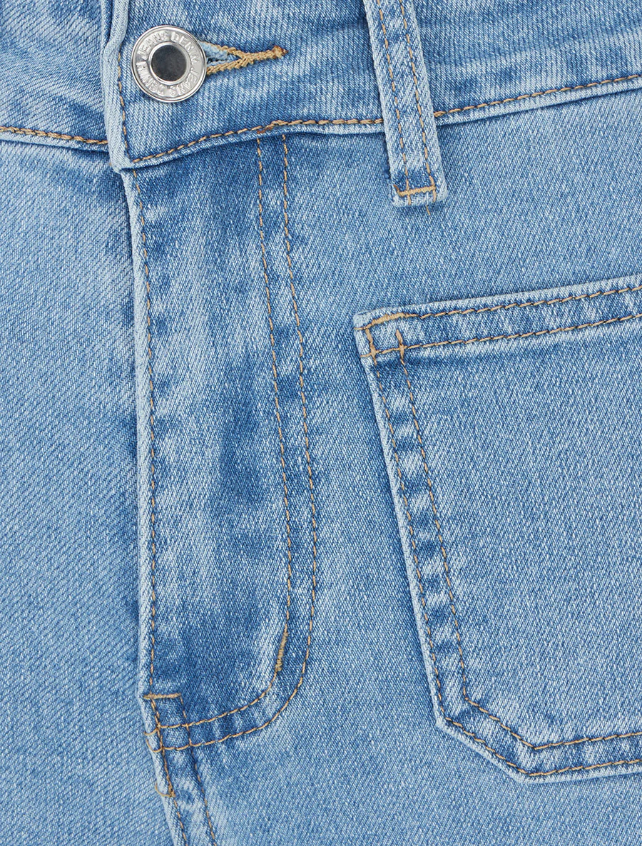 Jean push up à 4 poches coupe droite - Bleu - Image 3