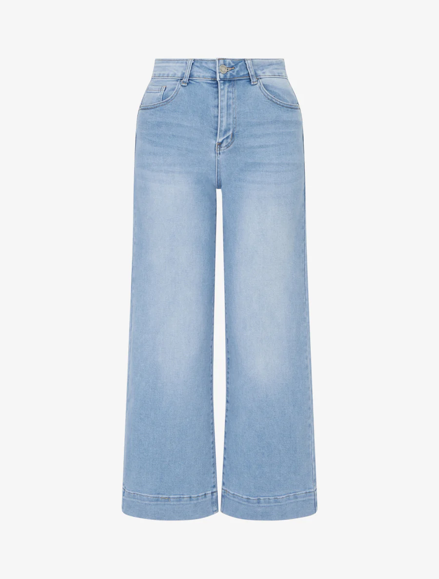 Jean push up à coutures apparentes coupe droite - Bleu