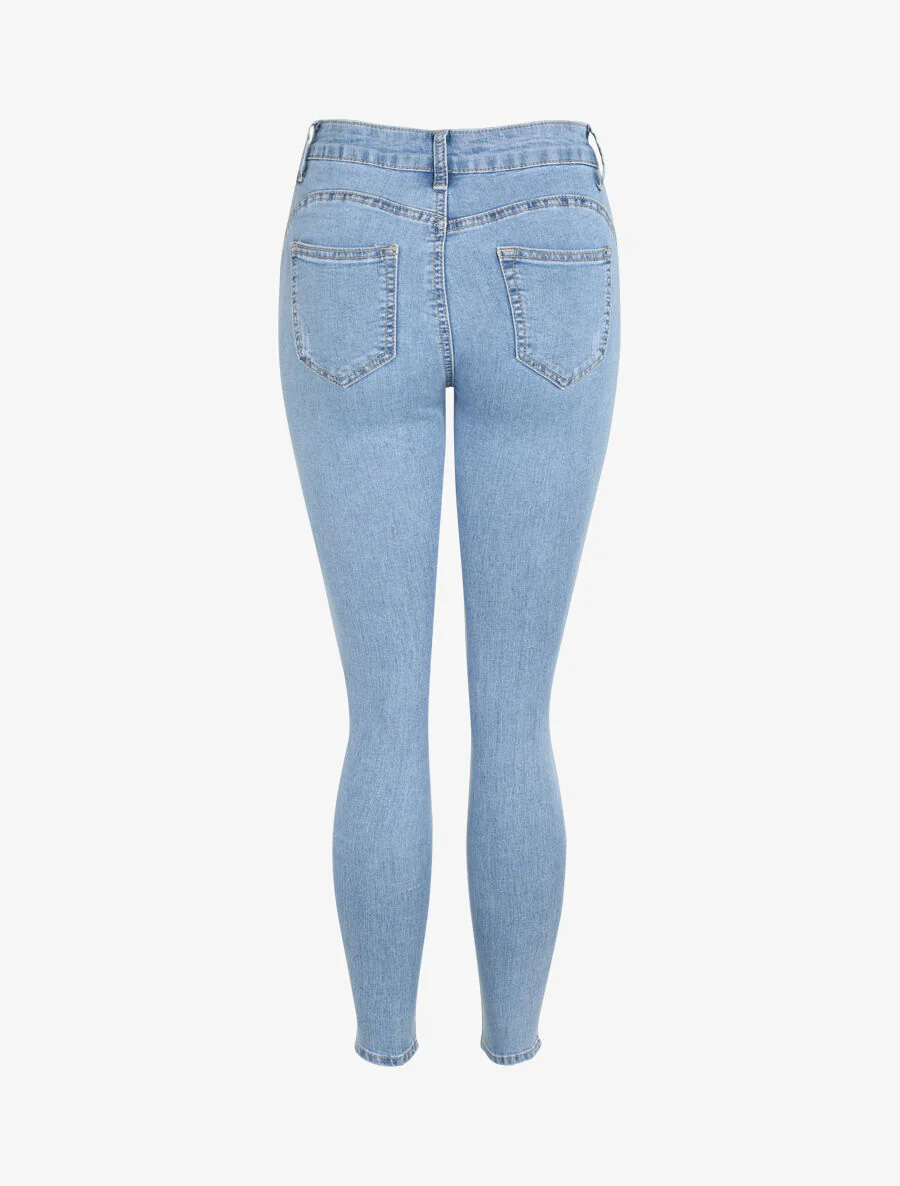 Jean push up à détail griffures - Bleu clair - Image 4
