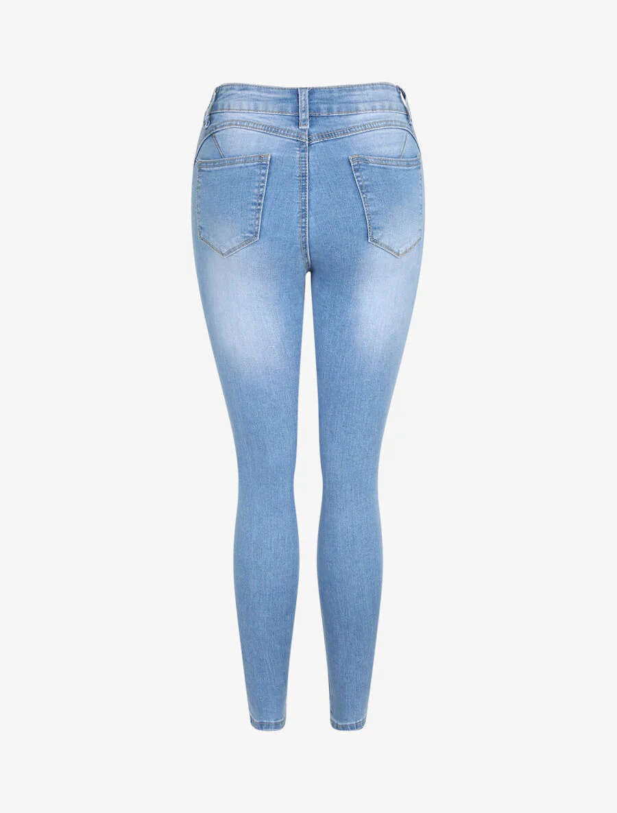 Jean push up à fermeture boutonnée - Bleu clair - Image 2