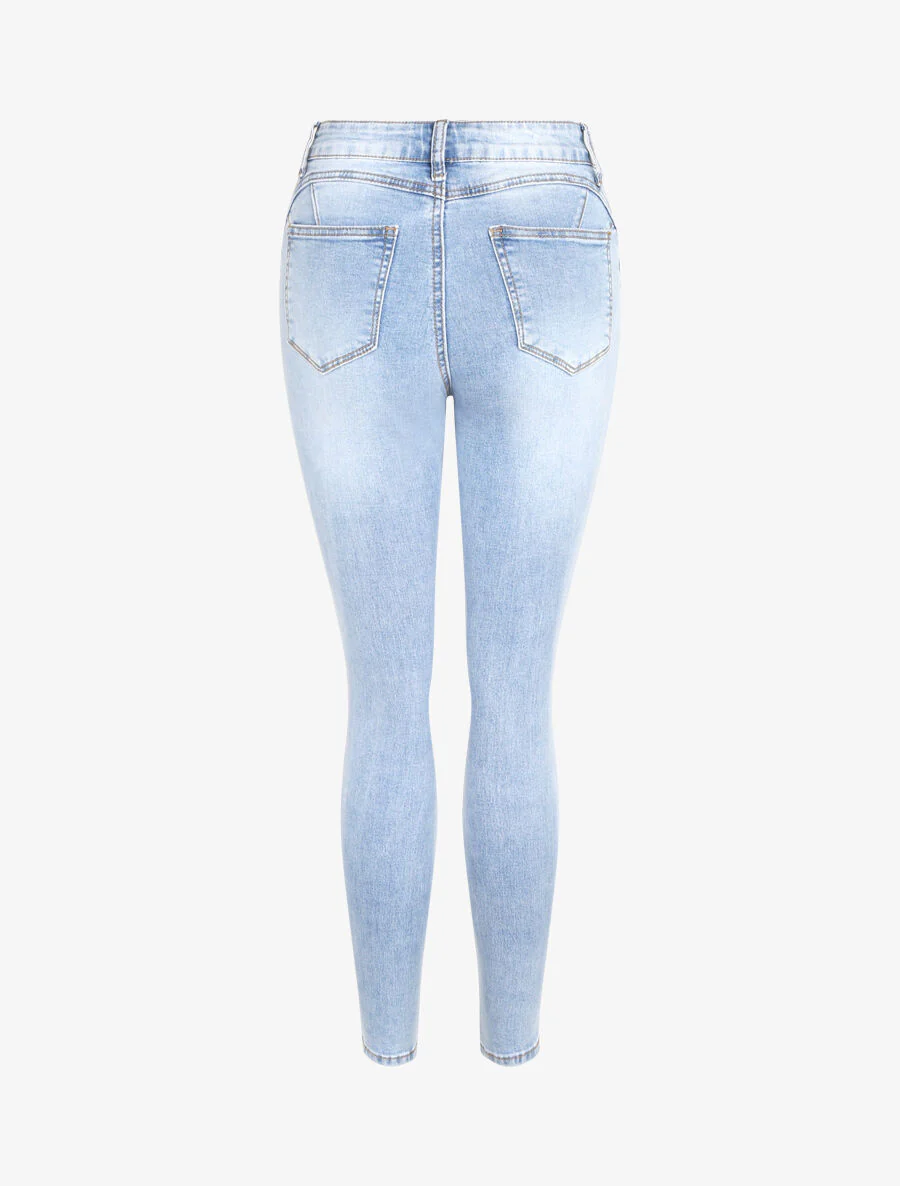 Jean push up à fermeture boutonnée - Bleu gris - Image 2