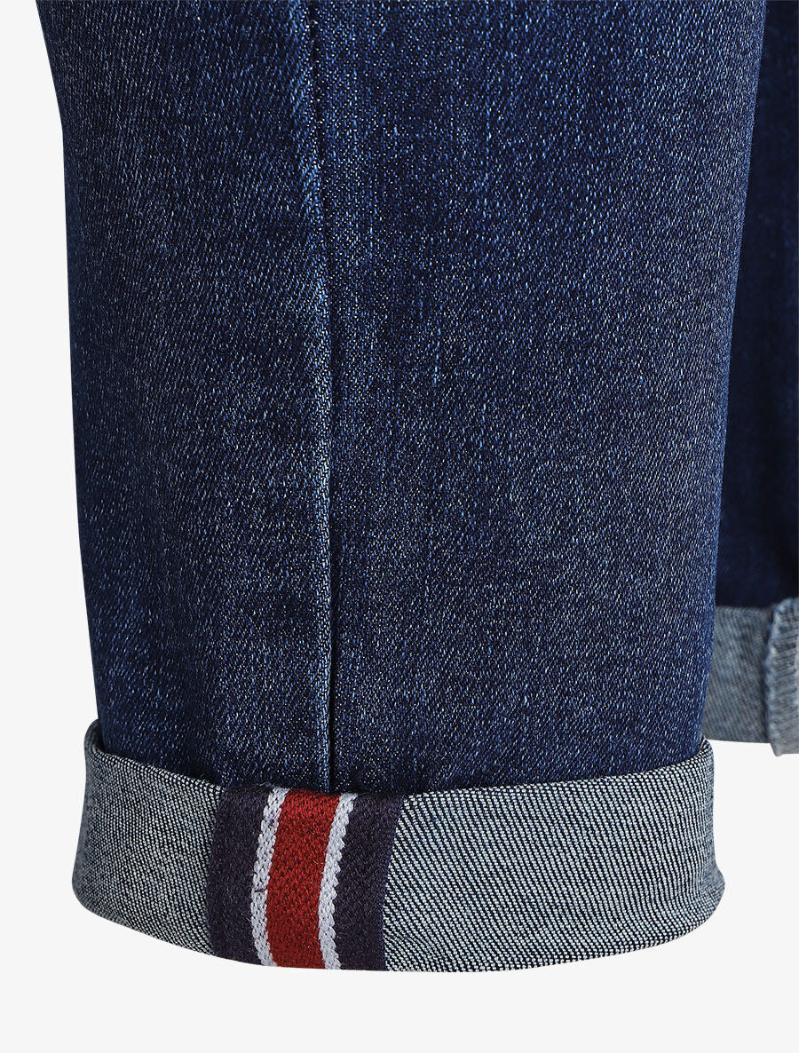 Jean push up à revers coupe slim - Bleu - Image 3