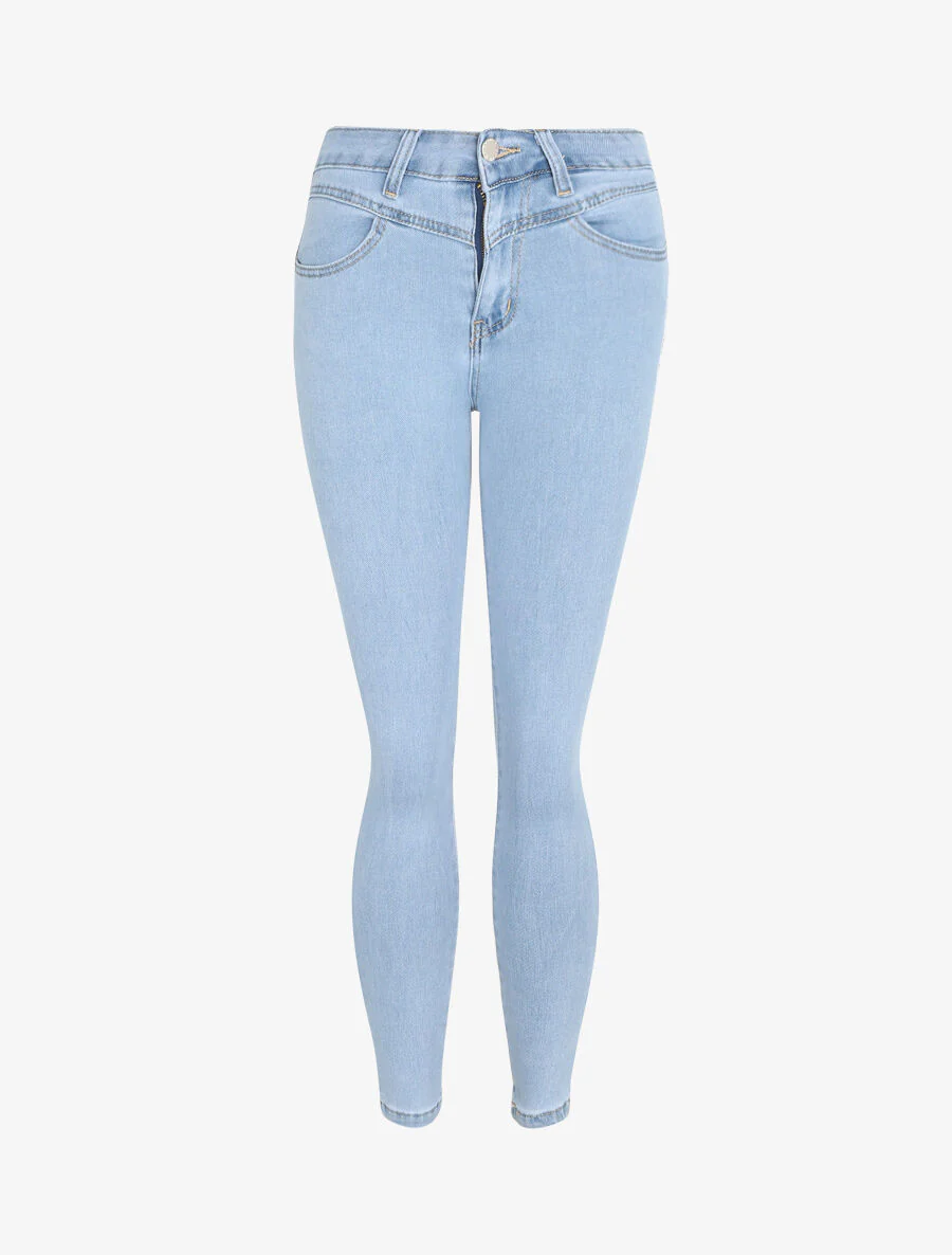 Jean push up à taille haute - Bleu