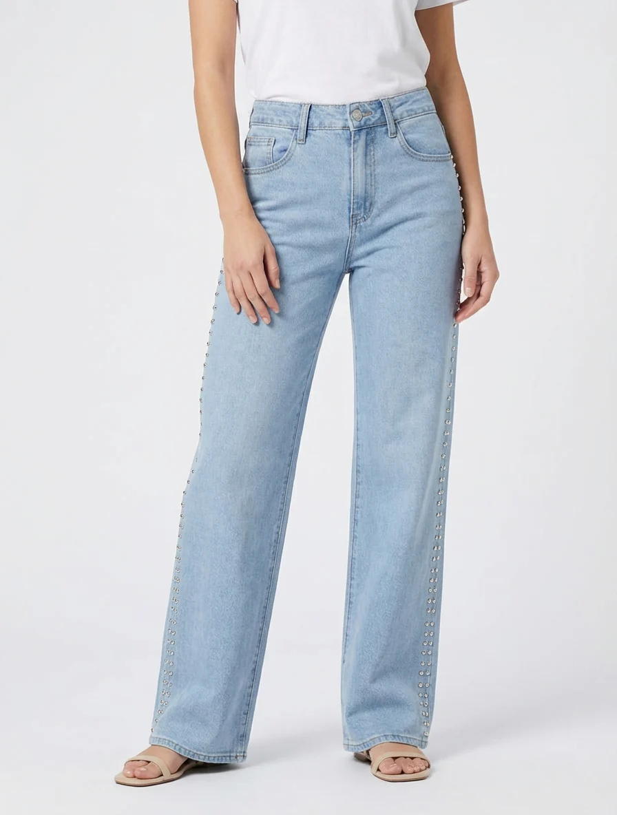 Jean push up clouté - Bleu - Image 4