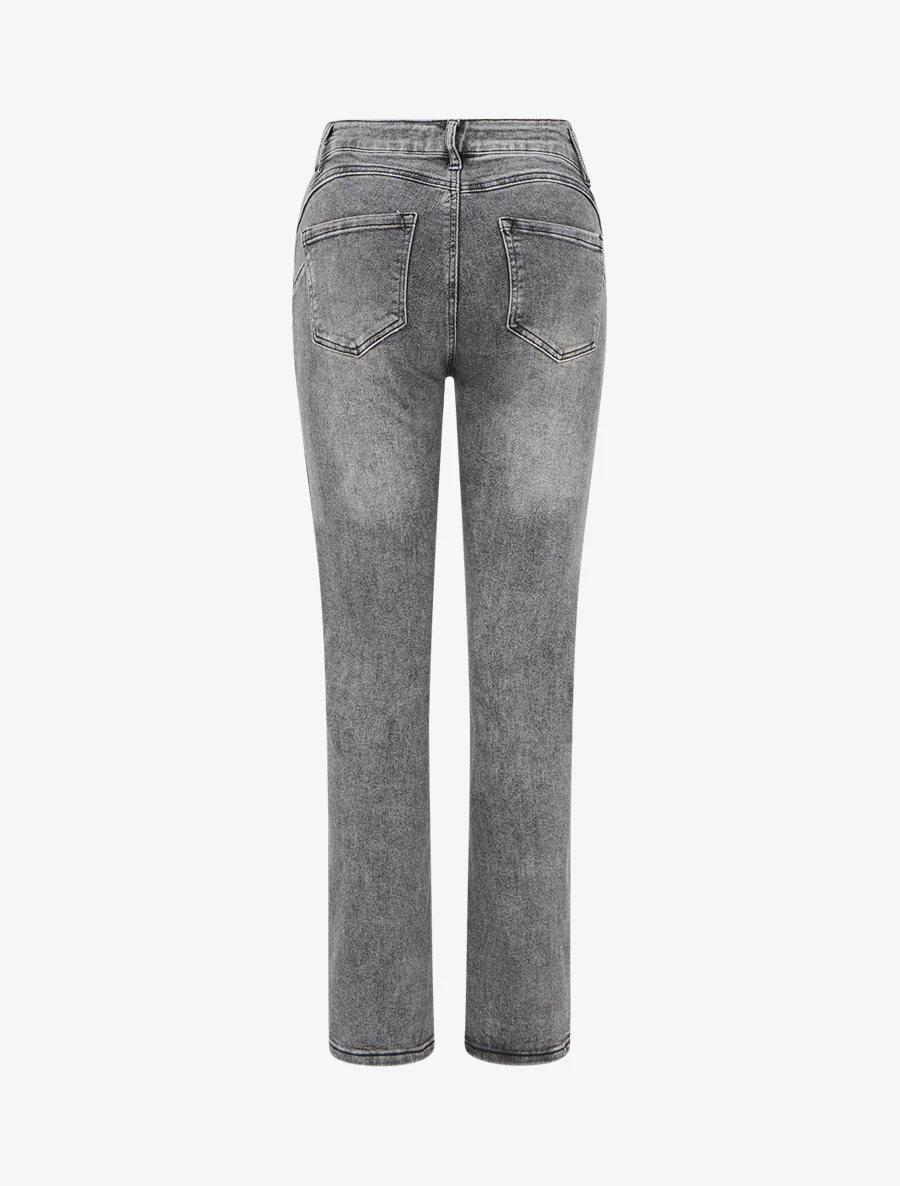 Jean push up coupe droite - Gris - Image 2