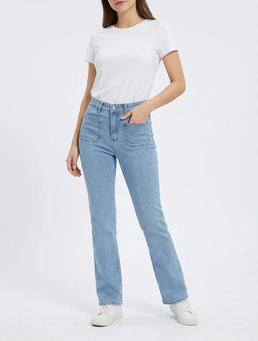 Jean push up coupe droite - Bleu - Image 4