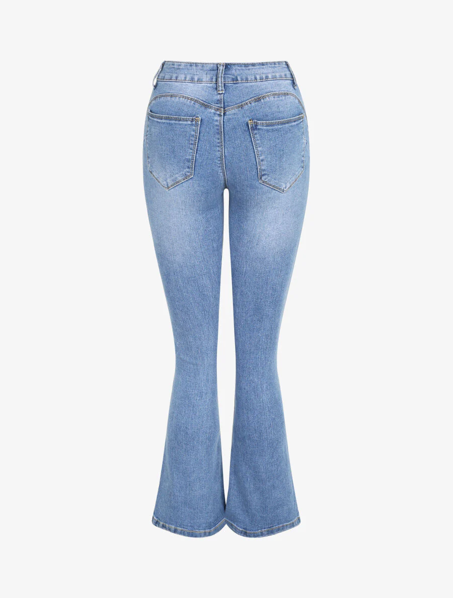 Jean push up coupe flare - Bleu clair - Image 2