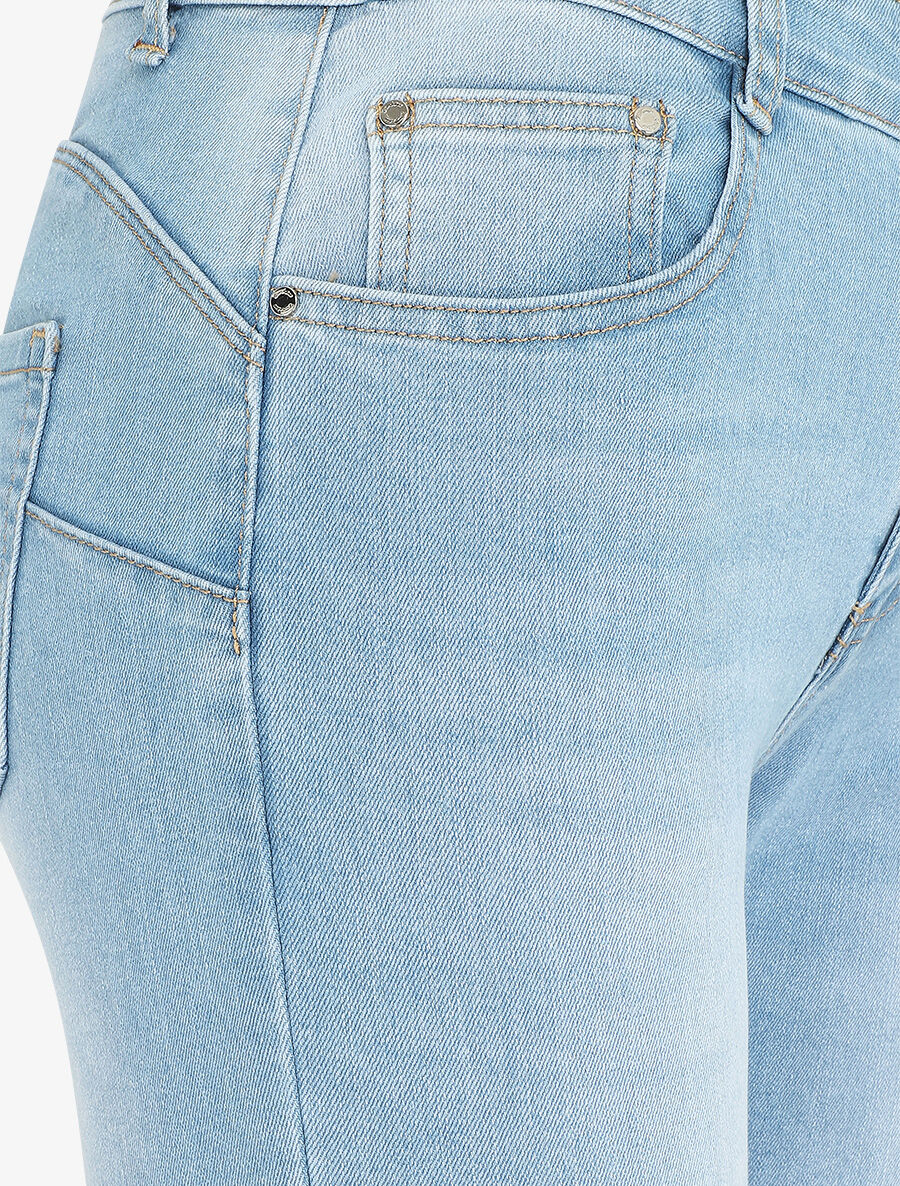 Jean push up délavé coupe slim - Bleu ciel - Image 3