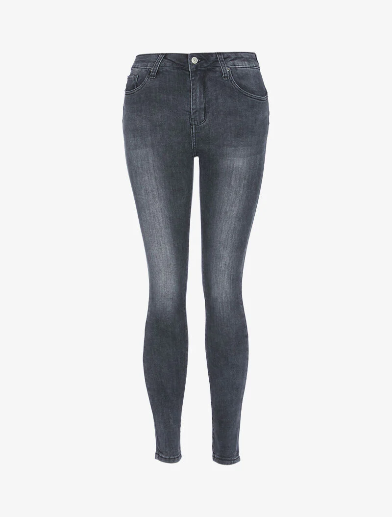 Jean push up délavé - gris foncé - Image 3