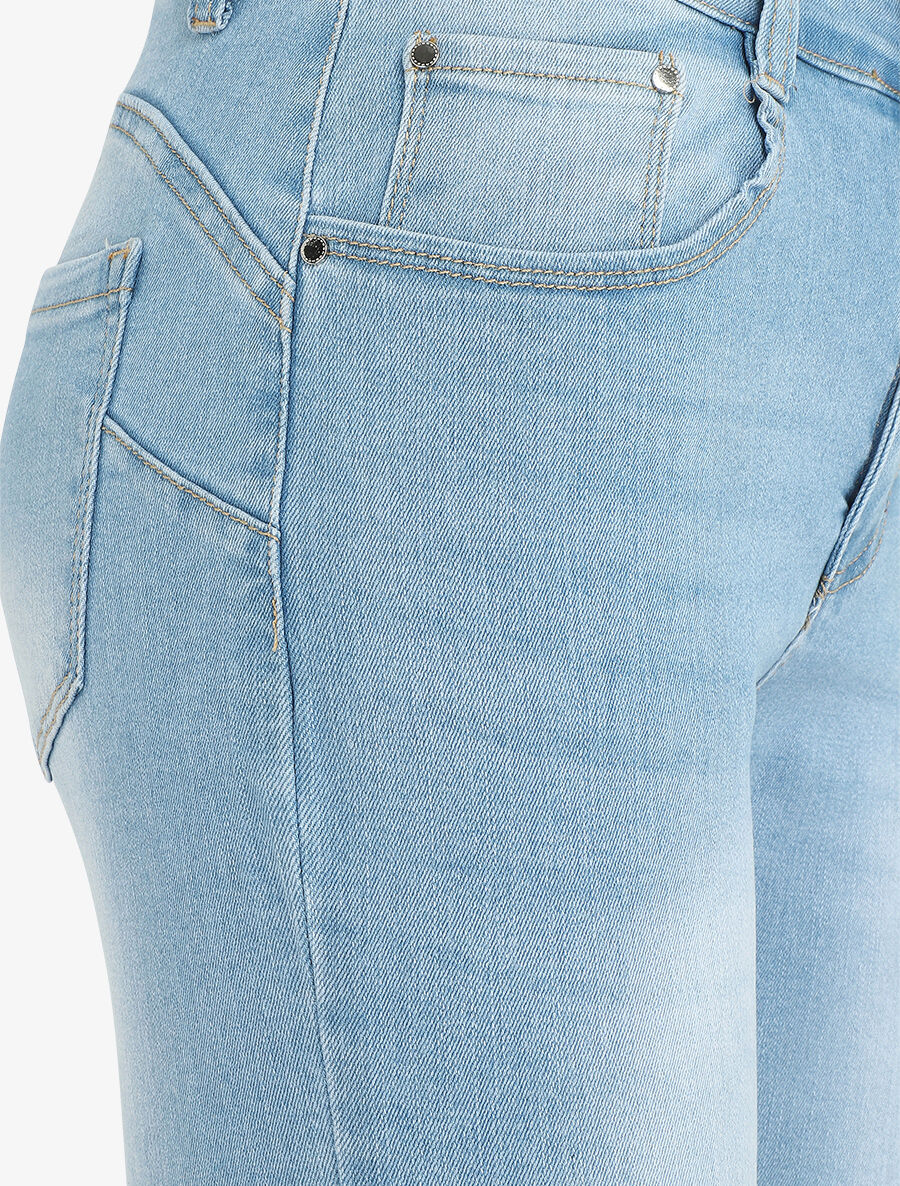 Jean push up grande taille coupe slim - Bleu clair - Image 3