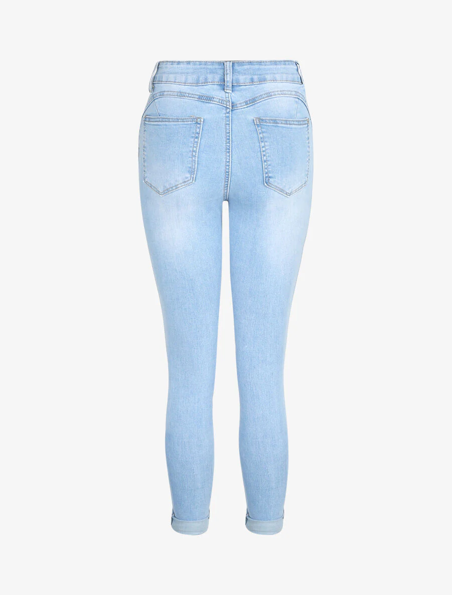 Jean push up retroussable - Bleu clair - Image 2