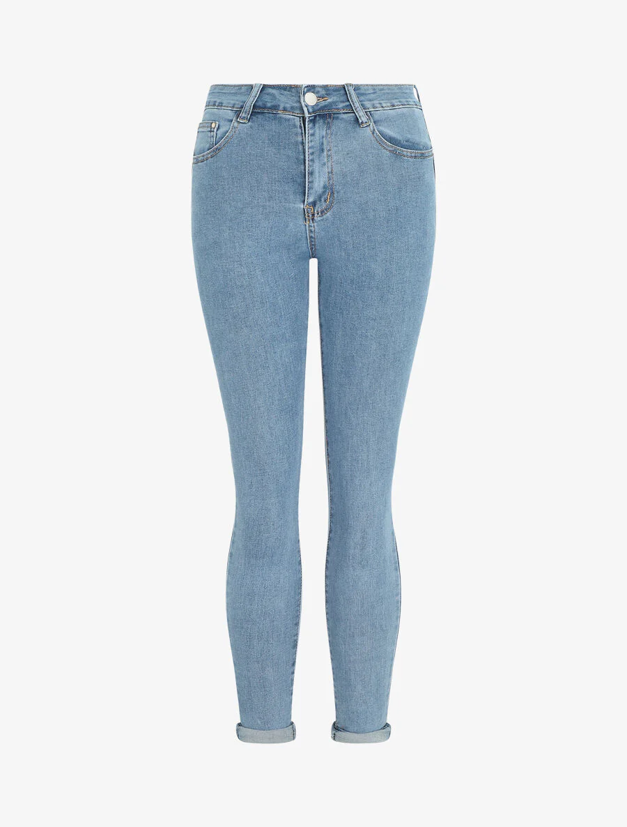 Jean push up skinny taille haute - Bleu clair