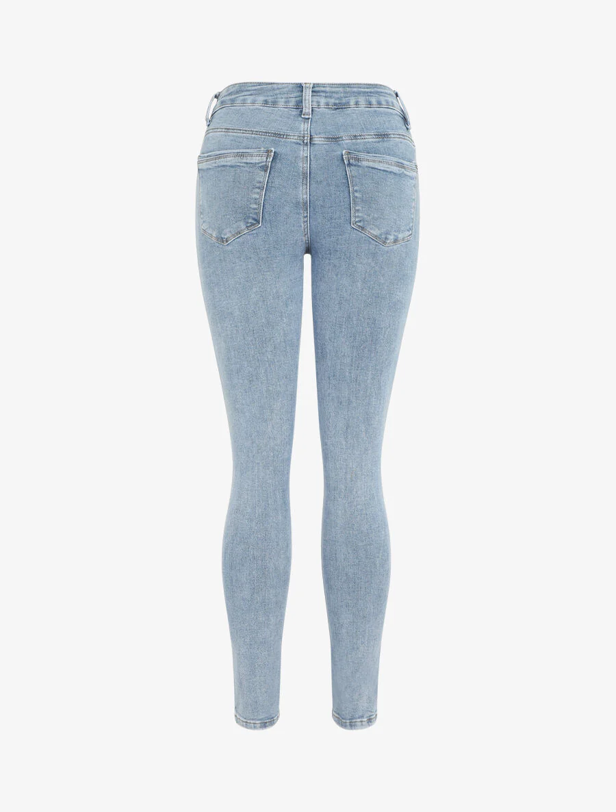 Jean push up taille standard coupe skinny - Bleu clair - Image 2