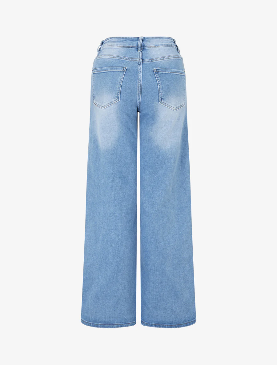 Jean push-up wide leg - Bleu clair - Image 2