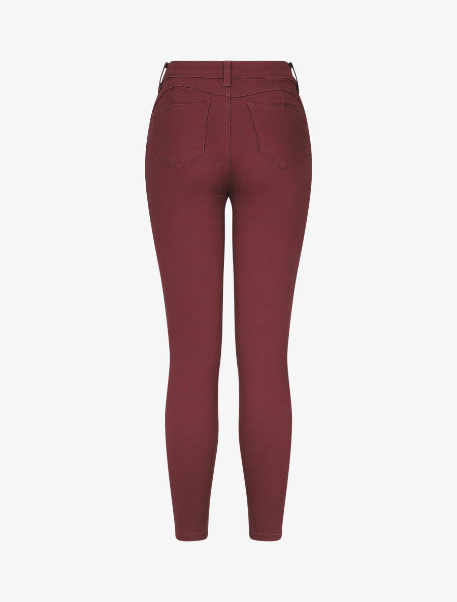 Jean skinny 7/8 push up - Bordeaux - Image 2
