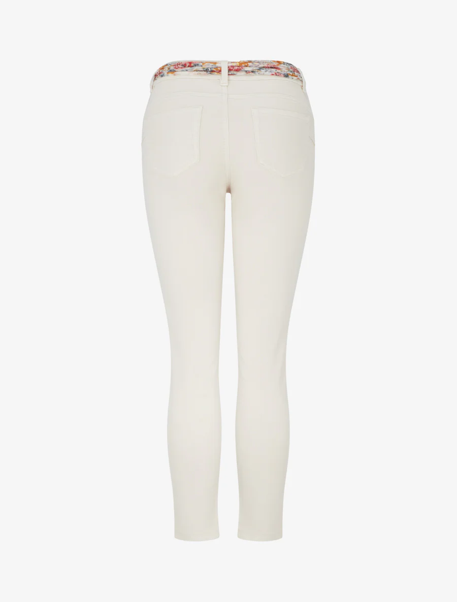 Jean skinny à ceinture imprimée - Beige clair - Image 2