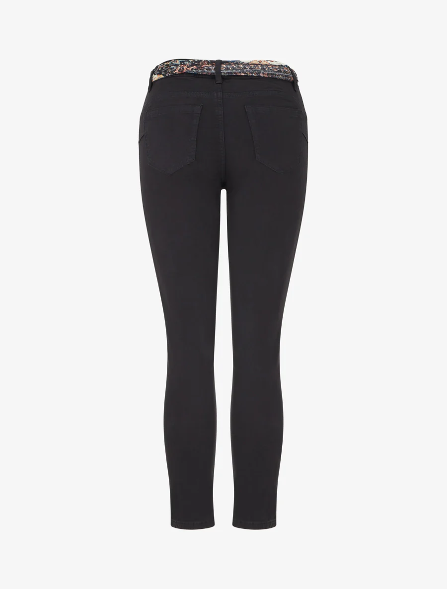 Jean skinny à ceinture imprimée - Noir - Image 2