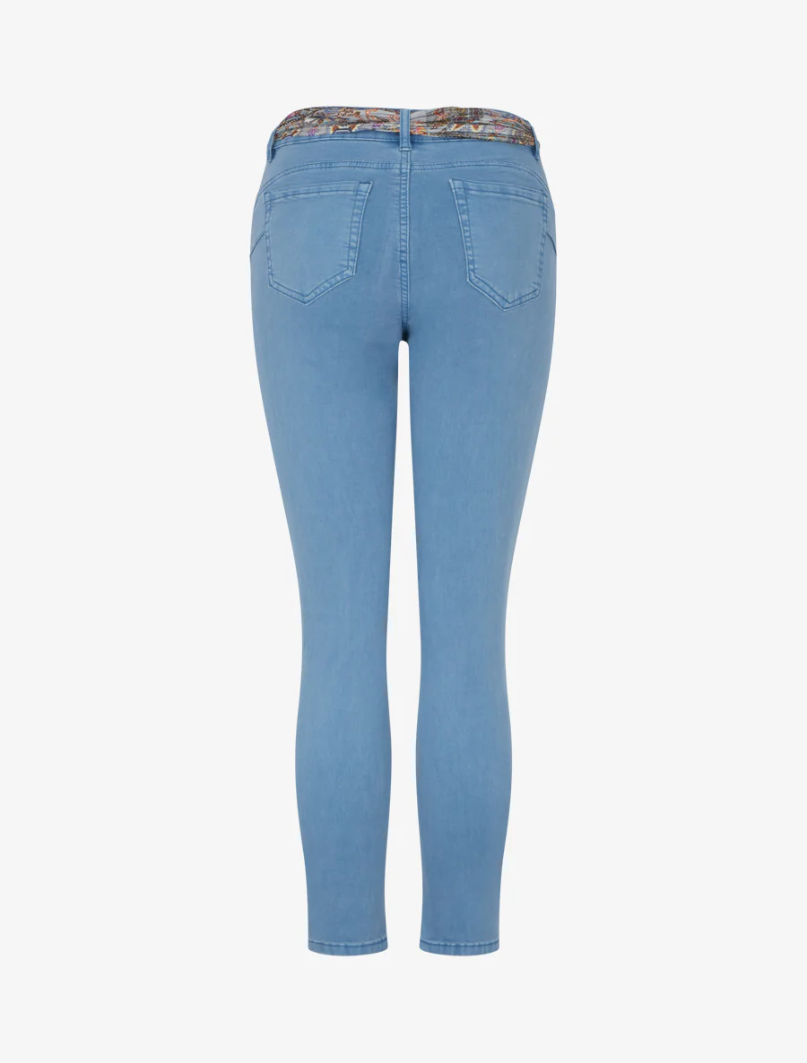 Jean skinny à ceinture imprimée - Bleu clair - Image 2