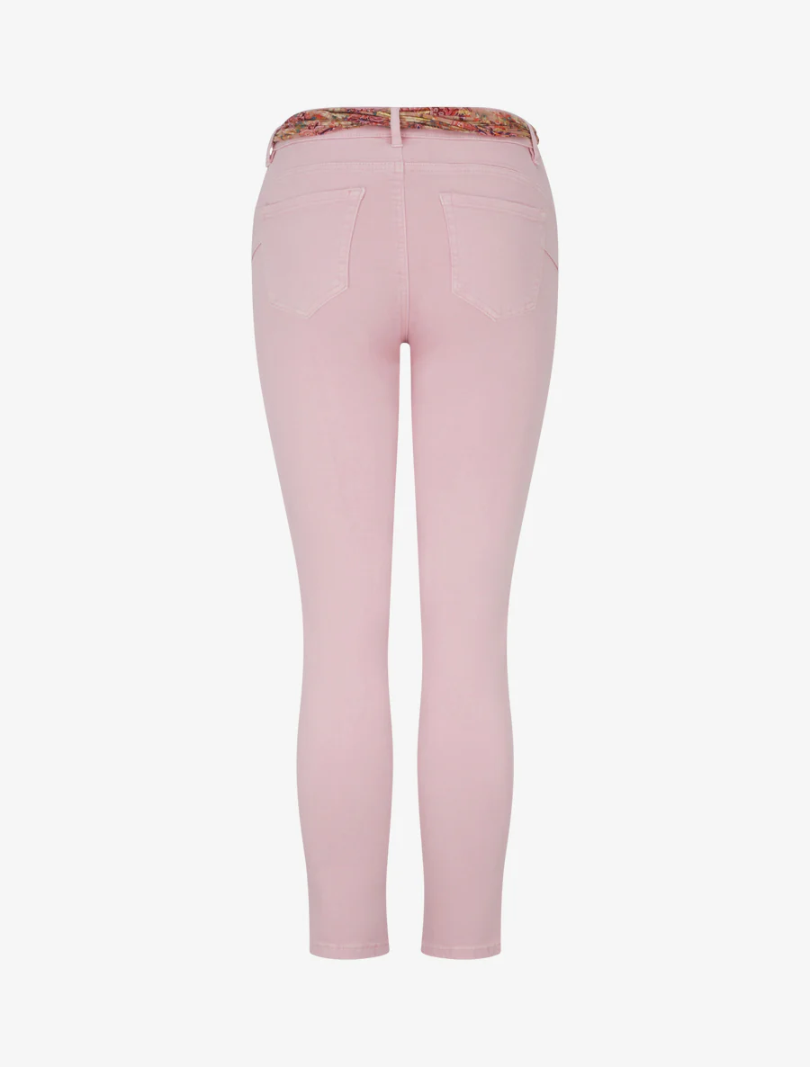 Jean skinny à ceinture imprimée - Rose pâle - Image 2