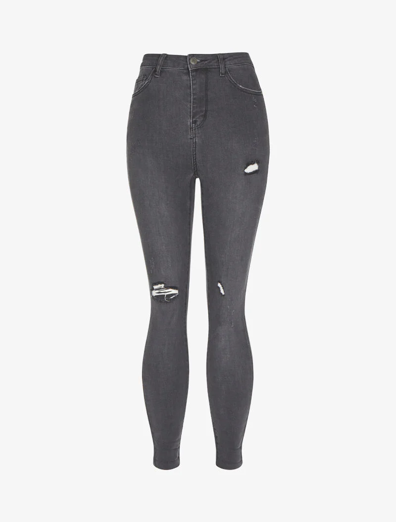 Jean skinny à déchirures - anthracite - Image 3